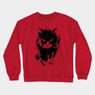 black cat on red Crewneck Sweatshirt